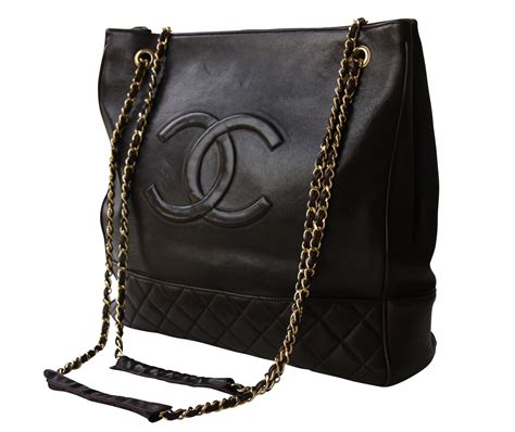 chanel brown tote bag|authentic chanel shopping bag.